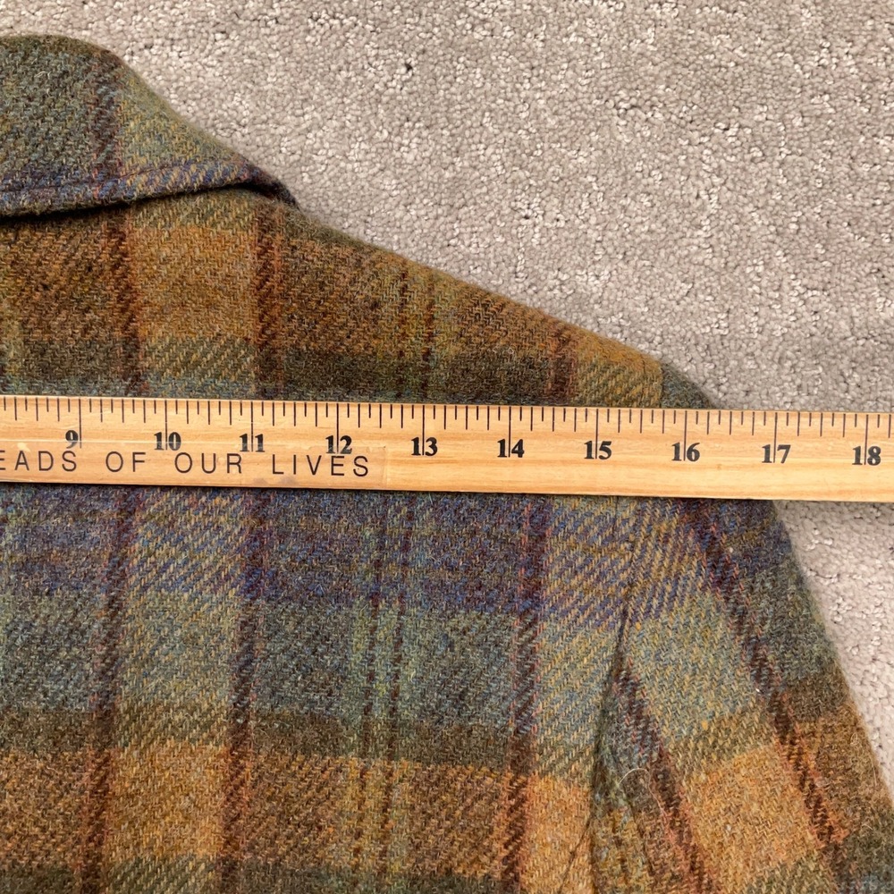 Lauren Ralph Lauren Jacket Women 4 Green Multi Plaid Country Equestrian Zip Wool - Picture 9 of 11